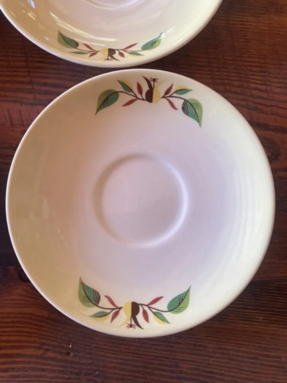 6 Teacup Saucers Taylor Smith Taylor Swiss Provincial 6” Yellow Antique 1952